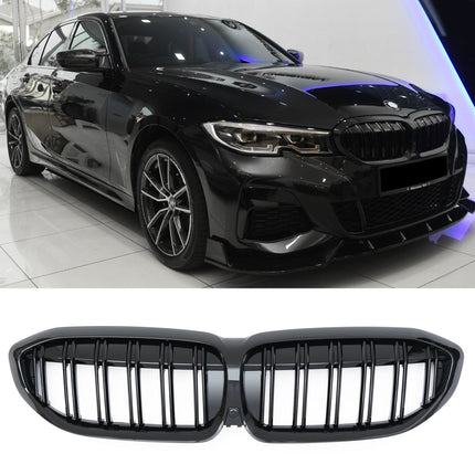 Griglia anteriore doppia barra nero lucido BMW Serie 3 G20 berlina G21 touring 2019-2022 V2