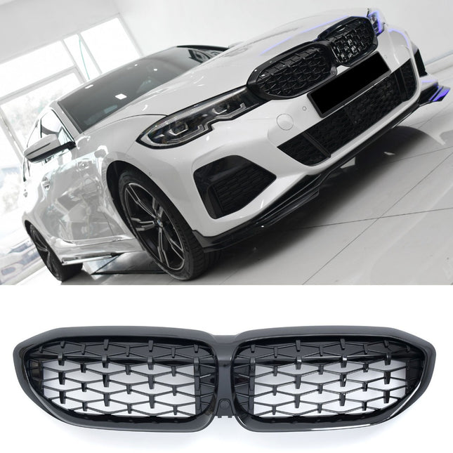 Griglia anteriore diamante nero lucido BMW Serie 3 G20 berlina G21 touring pre-LCI 2019-2022