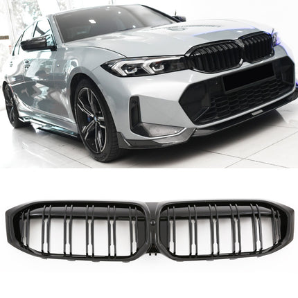 Griglia anteriore doppia barra nero lucido BMW Serie 3 G20 berlina G21 touring LCI dal 2022