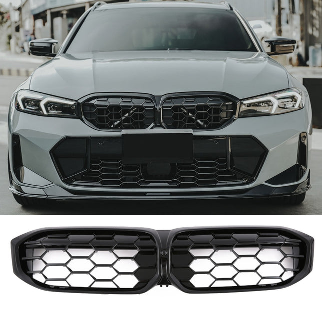 Griglia anteriore sportiva doppia barra nero lucido BMW Serie 3 G20 berlina G21 touring LCI dal 2022