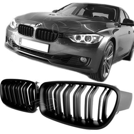 Griglia anteriore doppia barra nero opaco BMW Serie 3 F30 berlina F31 touring 2012-2018
