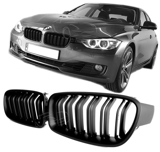 Griglia anteriore doppia barra nero opaco BMW Serie 3 F30 berlina F31 touring 2012-2018