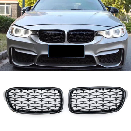 Griglia anteriore diamante nero lucido BMW Serie 3 F30 berlina F31 touring 2011-2019