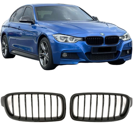Griglia anteriore doppia barra nero lucido BMW Serie 3 F30 berlina F31 touring 2011-2019