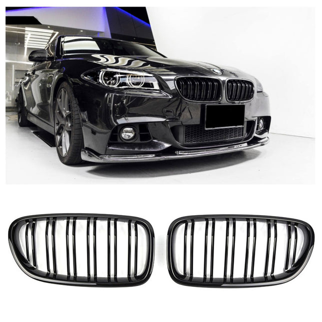 Griglia anteriore doppia barra nero lucido BMW Serie 5 F10 berlina F11 touring 2010-2017
