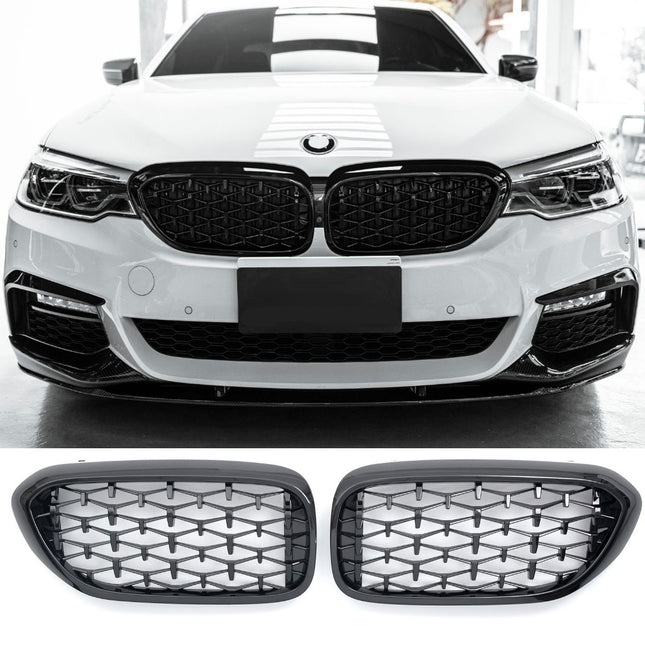 Griglia anteriore diamante nero lucido BMW Serie 5 G30 berlina G31 touring pre-LCI 2017-2020