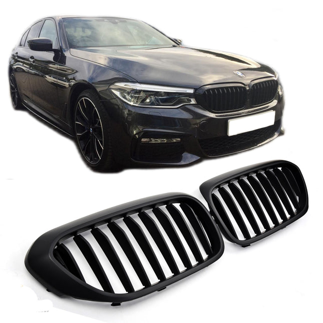 Griglia anteriore singola barra nero opaco BMW Serie 5 G30 berlina G31 touring 2017-2020