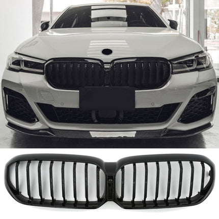 Griglia anteriore doppia barra nero lucido BMW Serie 5 G30 berlina G31 touring LCI dal 2020 singola
