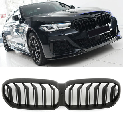Griglia anteriore doppia barra nero opaco BMW Serie 5 G30 berlina G31 touring LCI dal 2020