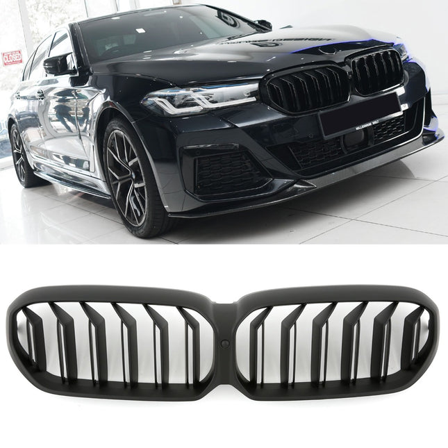 Griglia anteriore doppia barra nero opaco BMW Serie 5 G30 berlina G31 touring LCI dal 2020