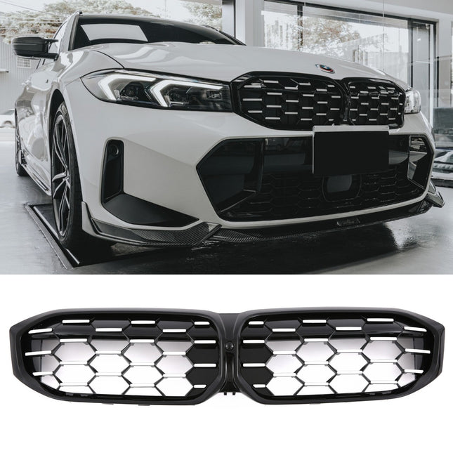 Griglia anteriore doppia barra nero cromo BMW Serie 3 G20 berlina G21 touring LCI dal 2022