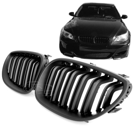 Griglia anteriore doppia barra nero opaco BMW Serie 5 E60 berlina E61 touring 2003-2010