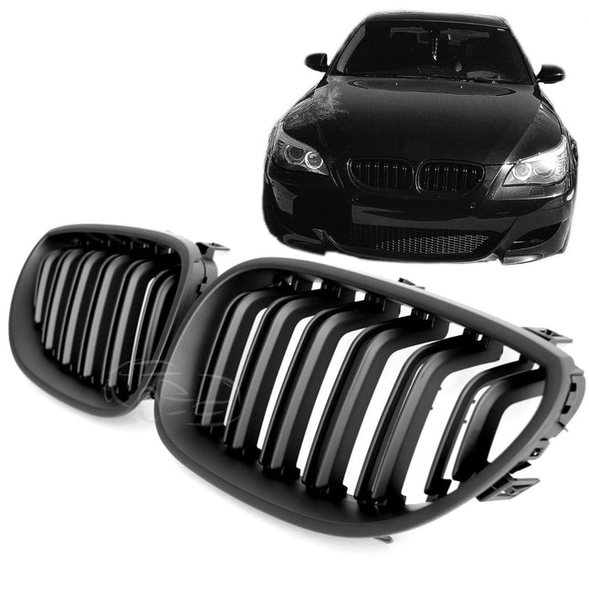 Griglia anteriore doppia barra nero opaco BMW Serie 5 E60 berlina E61 touring 2003-2010