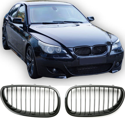 Griglia anteriore barra singola nero lucido BMW Serie 5 E60 berlina E61 touring 2003-2010