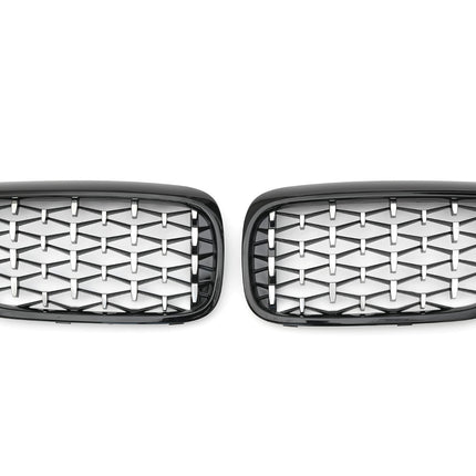 Griglia anteriore diamante nero lucido gocce cromate BMW Serie 5 G30 berlina G31 touring pre-LCI