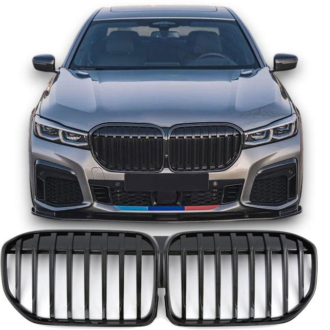 Griglia anteriore doppia barra nero lucido BMW Serie 7 G11 G12 LCI dal 2019