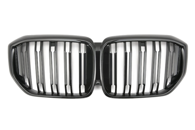 Griglia anteriore doppia barra nero lucido BMW X5 G05 LCI dal 2023 staffa
