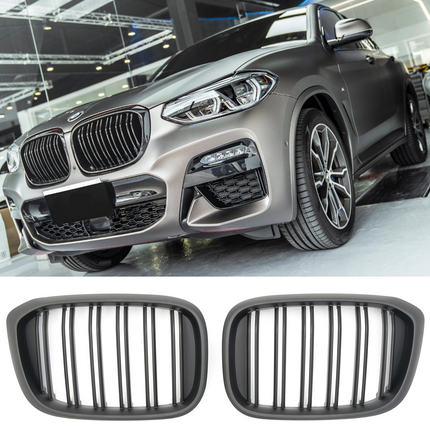 Griglia anteriore doppio ponte nero opaco BMW X3 G01 X4 G02 pre-LCI 2017-2021