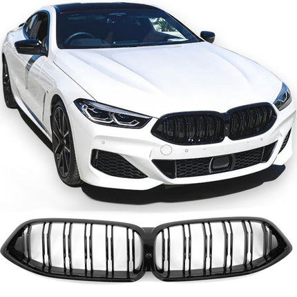 Griglia anteriore doppia barra nero lucido BMW Serie 8 G14 cabriolet G15 coupe G16 gran coupe 2018-2022