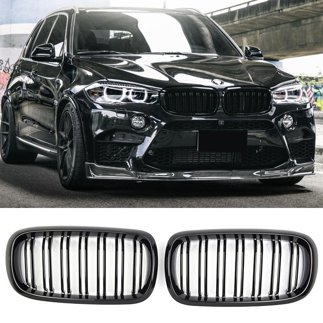 Griglia anteriore doppia barra nero lucido BMW X5 F15 X6 F16 2013-2018