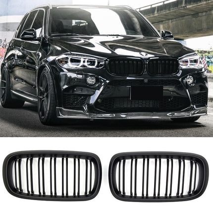 Griglia anteriore doppia barra nero opaco BMW X5 F15 X6 F16 2013-2018