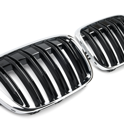 Griglia anteriore doppia barra cromo nero BMW X1 F48 2015-2019