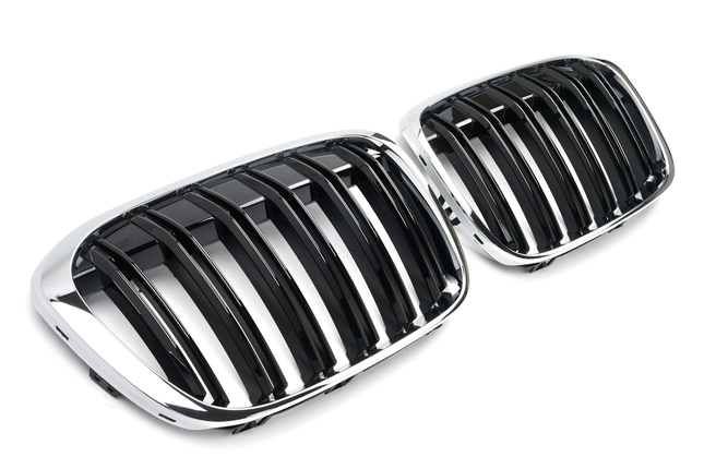 Griglia anteriore doppia barra cromo nero BMW X1 F48 2015-2019