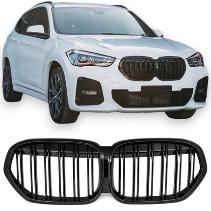 Griglia anteriore doppia barra nero lucido BMW X1 F48 LCI dal 2019