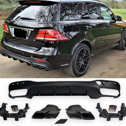 Diffusore con Terminali Neri per Mercedes GLE W166 Restyling AMG Line 2015-2019