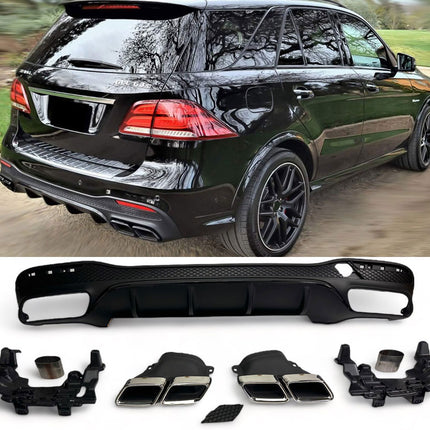 Diffusore con Terminali Cromati per Mercedes GLE W166 Restyling AMG Line 2015-2019