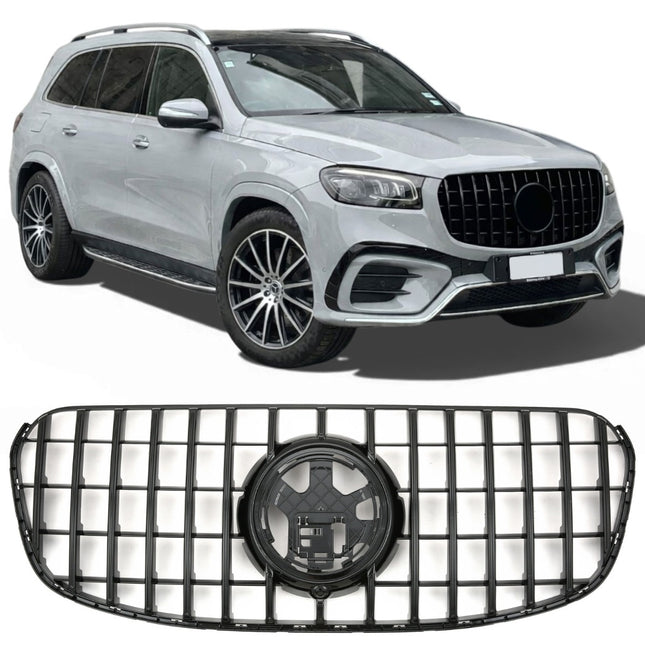 Griglia Panamericana GT nero lucido Mercedes GLS X167 facelift dal 2023 telecamera 360