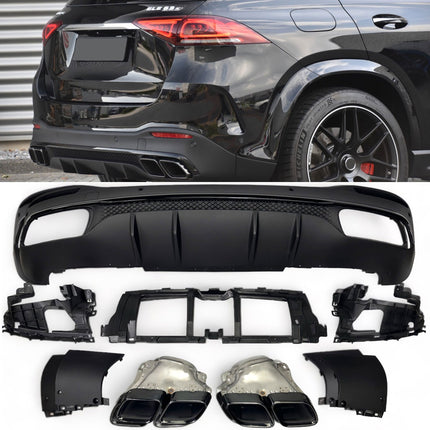 Diffusore con Terminali Neri per Mercedes GLE SUV W167 AMG Line 2019-2023 – Art. 167600