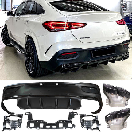 Diffusore con Terminali Neri per Mercedes GLE Coupé C167 AMG Line 2019-2023 – Look GLE 63