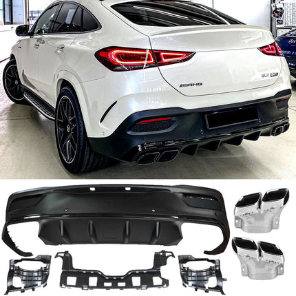 Diffusore con Terminali Cromati per Mercedes GLE Coupé C167 AMG Line 2019-2023 – Look GLE 63