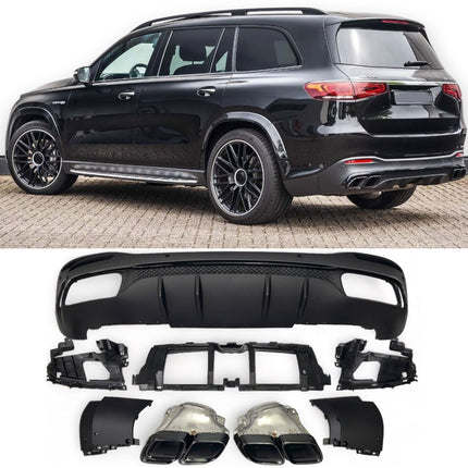 Diffusore con Terminali Neri per Mercedes GLS X167 AMG Line 2019-2026