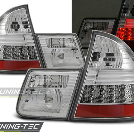 Bmw E46 1999-2005 Touring Fanali Posteriori Led Cromati