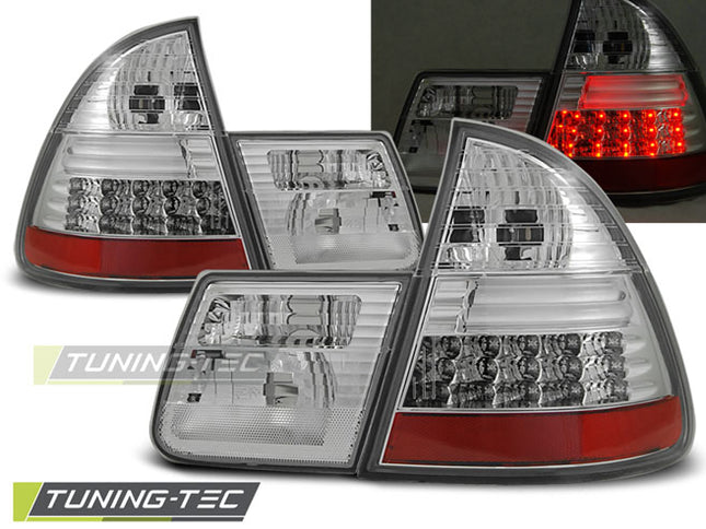 Bmw E46 1999-2005 Touring Fanali Posteriori Led Cromati