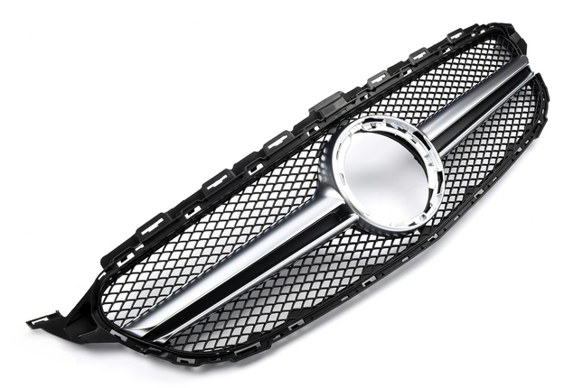 Griglia cromo argento Mercedes W205 Classe C facelift 2018-2021 senza telecamera 360