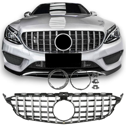 Griglia Panamericana GT nero lucido con kit montaggio Mercedes W205 Classe C 2014-2021