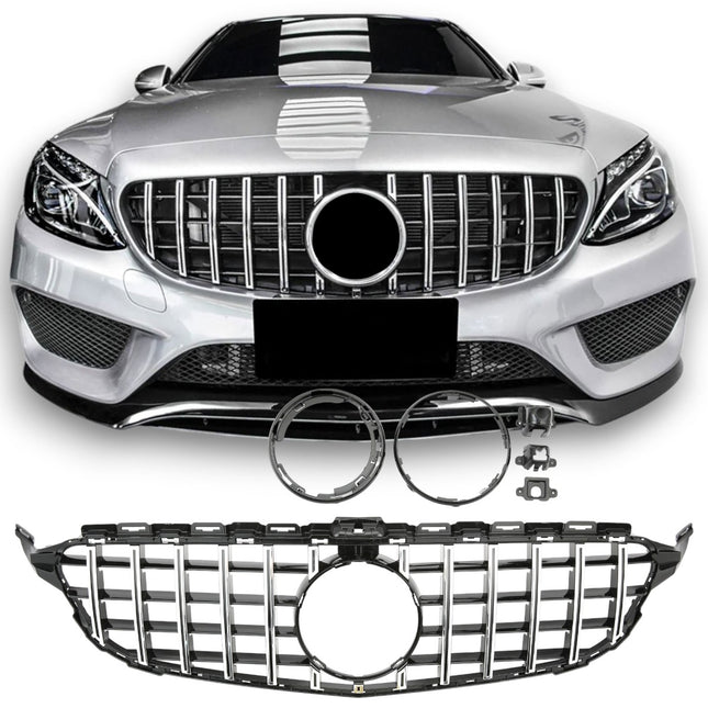 Griglia Panamericana GT nero lucido con kit montaggio Mercedes W205 Classe C 2014-2021