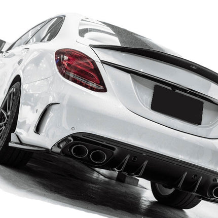 Diffusore con Terminali Neri per Mercedes Classe C W205 / S205 AMG Line 2014-2020 – Look C43
