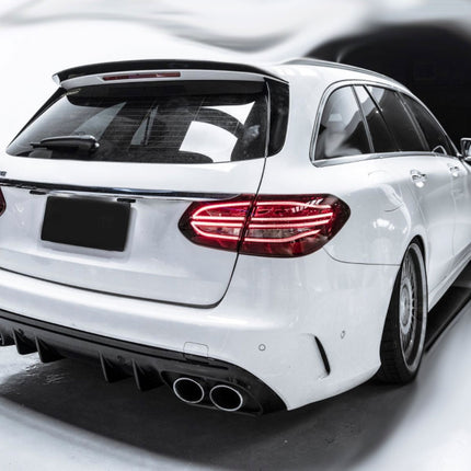 Diffusore con Terminali Cromati per Mercedes Classe C W205 / S205 AMG Line 2014-2020 – Look C43