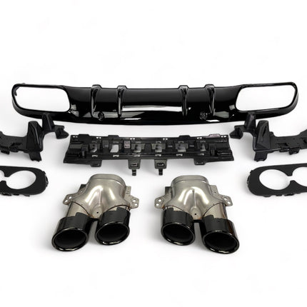 Diffusore con Terminali Neri per Mercedes Classe C Coupé C205 / Cabrio A205 AMG Line 2014-2021 – Look C43