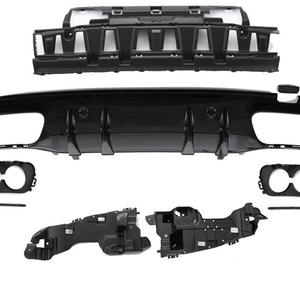 Diffusore con Terminali Neri per Mercedes Classe C W205 / S205 AMG Line 2014-2020 – Look C43 - foto 3
