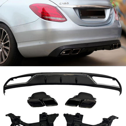Diffusore con Terminali Neri per Mercedes Classe C W205 / S205 Avantgarde e Standard 2014-2021 – Art. 205634
