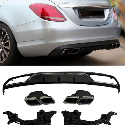 Diffusore con Terminali Cromati per Mercedes Classe C W205 / S205 Avantgarde e Standard 2014-2021 – Art. 205634