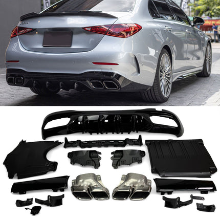 Diffusore con Terminali Cromati per Mercedes Classe C W206 / S206 AMG Line 2021-2026 – Art. 206600