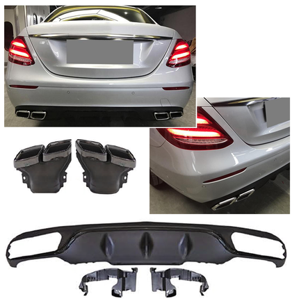 Diffusore con Terminali Neri per Mercedes Classe E W213 pre-Restyling Standard 2016-2020