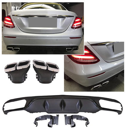 Diffusore con Terminali Cromati per Mercedes Classe E W213 pre-Restyling Standard 2016-2020