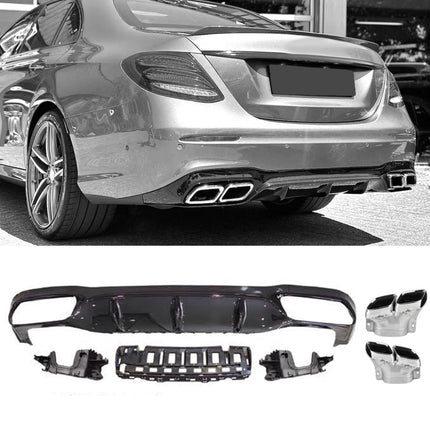 Diffusore con Terminali Cromati per Mercedes Classe E W213 pre-Restyling AMG Line 2016-2020